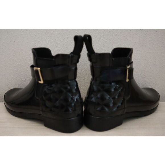 Hunter Women's Sz 5 Black Quilted Gloss Refined Slim Fit Chelsea Boots SIB - Picture 12 of 12